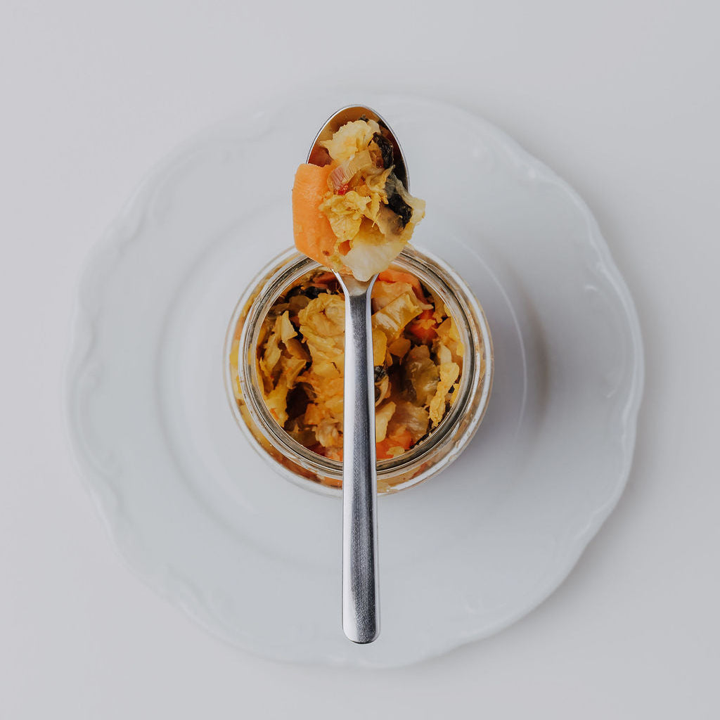 Lepel kimchi van De Breinkeuken, close-up
