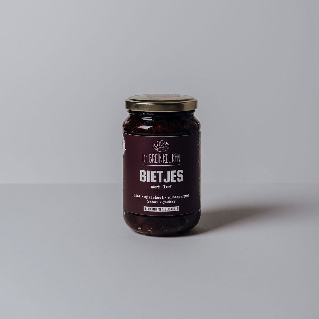 Pot gefermenteerde bietjes met lef van de Breinkeuken, 370 ml