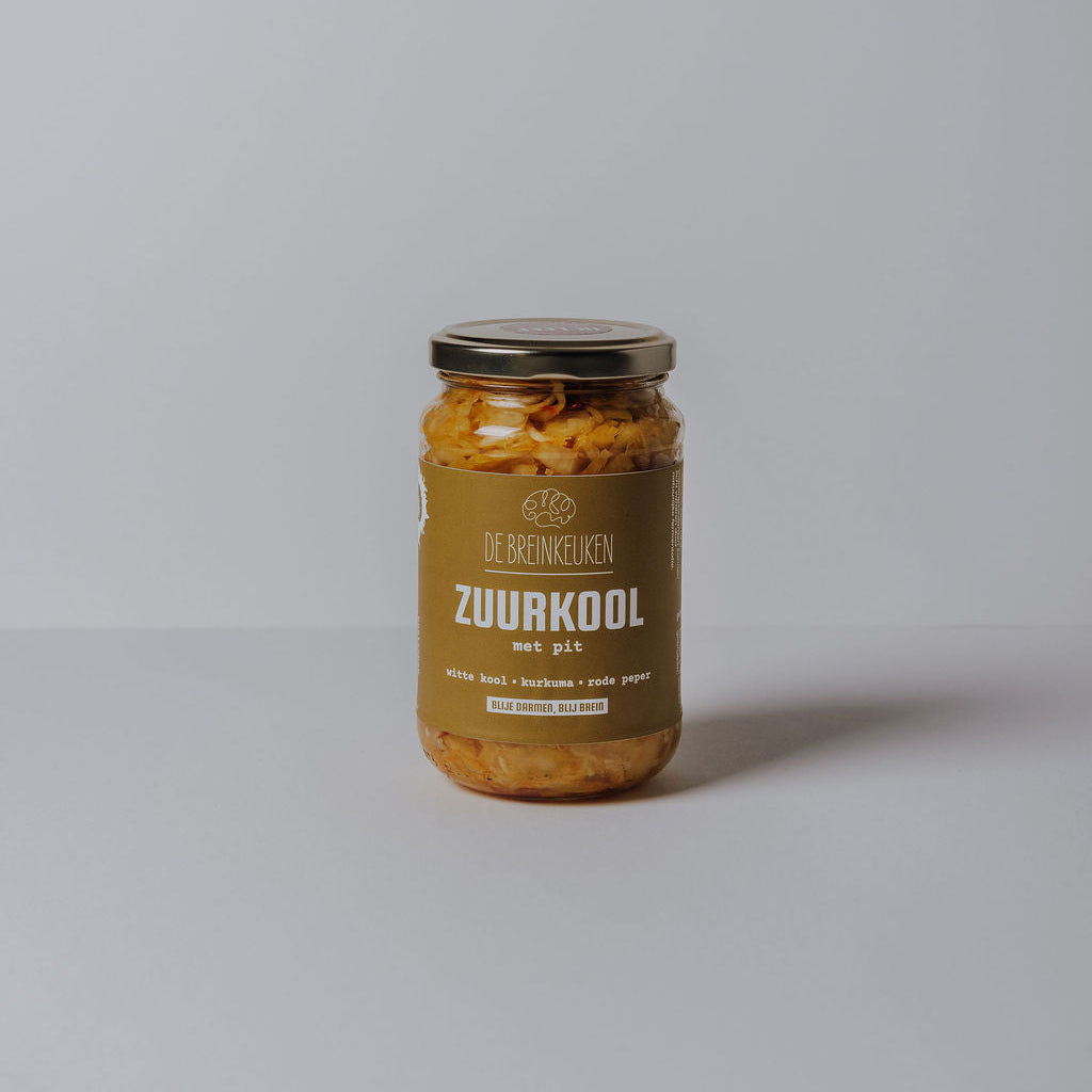 Pot gefermenteerde zuurkool met pit van de Breinkeuken, 370 ml